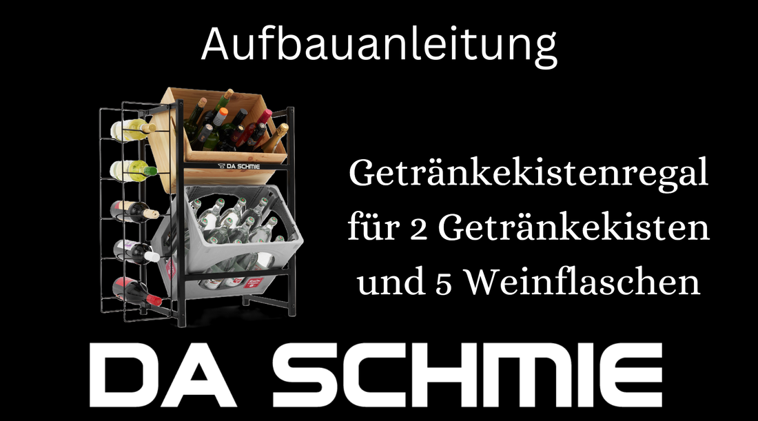 Getränkekistenregal für 2 Getränkekisten mit Weinregal
