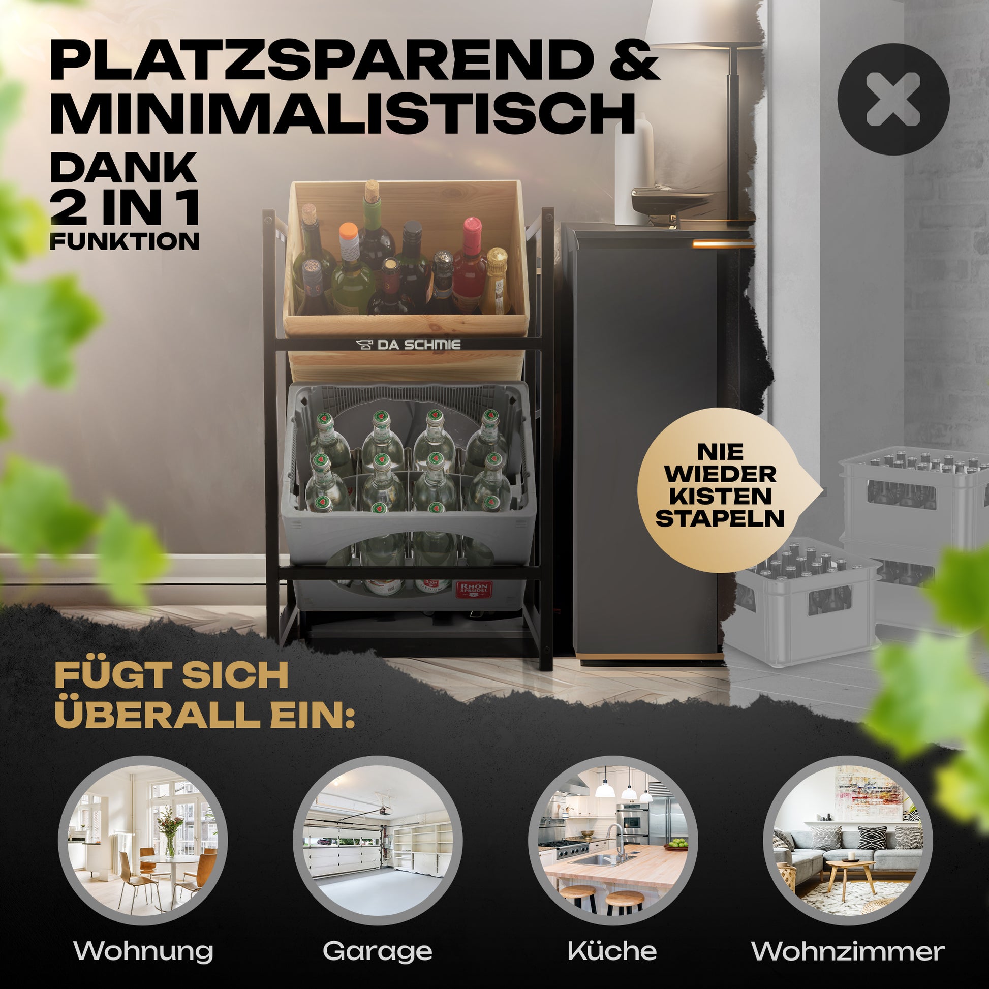 Getränkekistenregal für Küche Garage Keller
