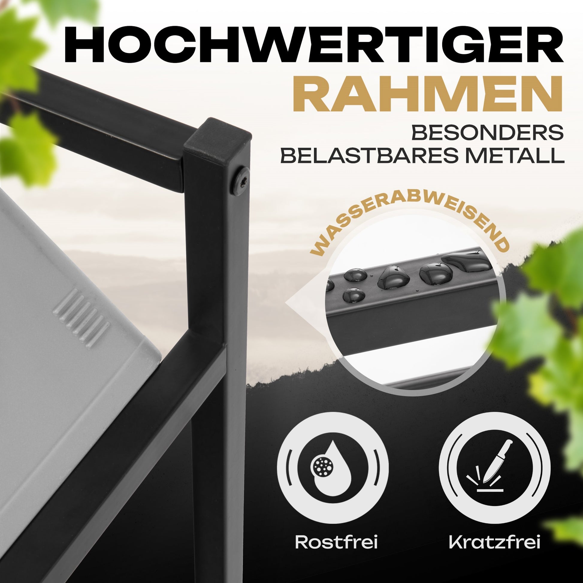 Getränkeregal Metall schwarz stabil