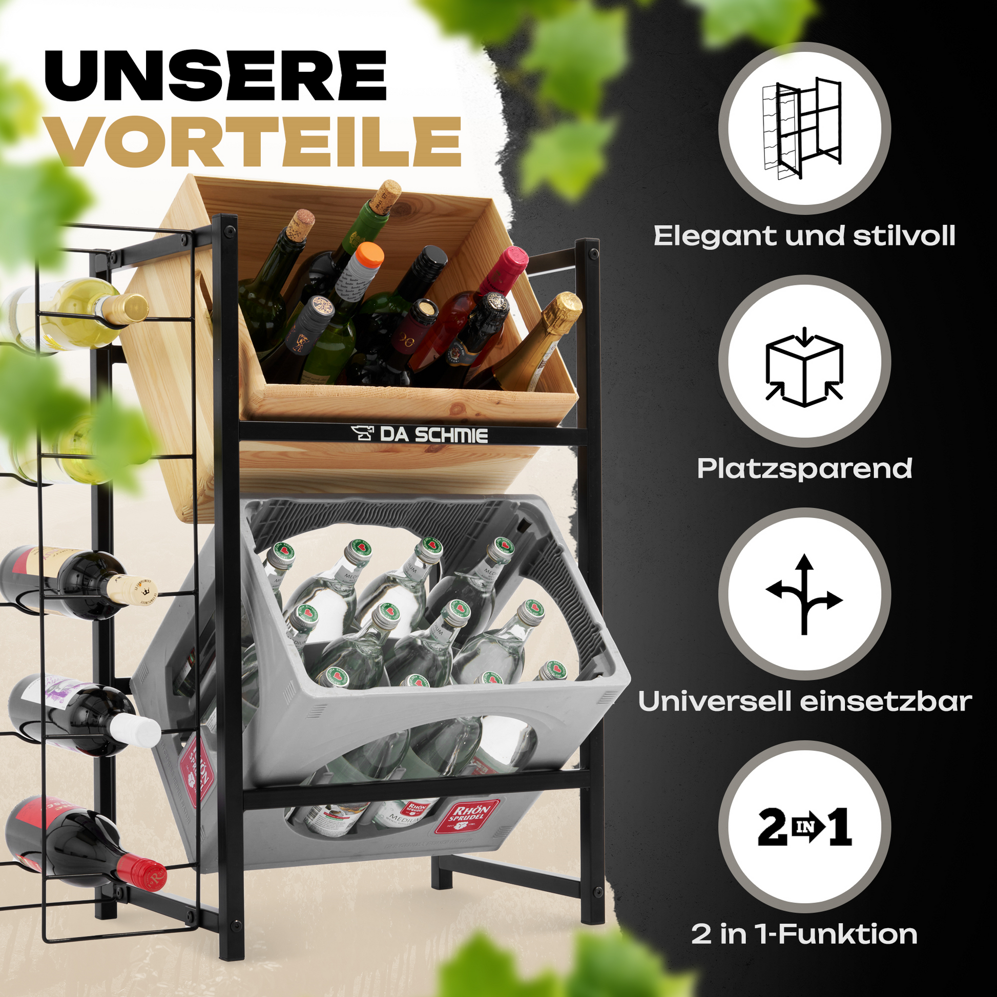 wein getränkeregal metall
