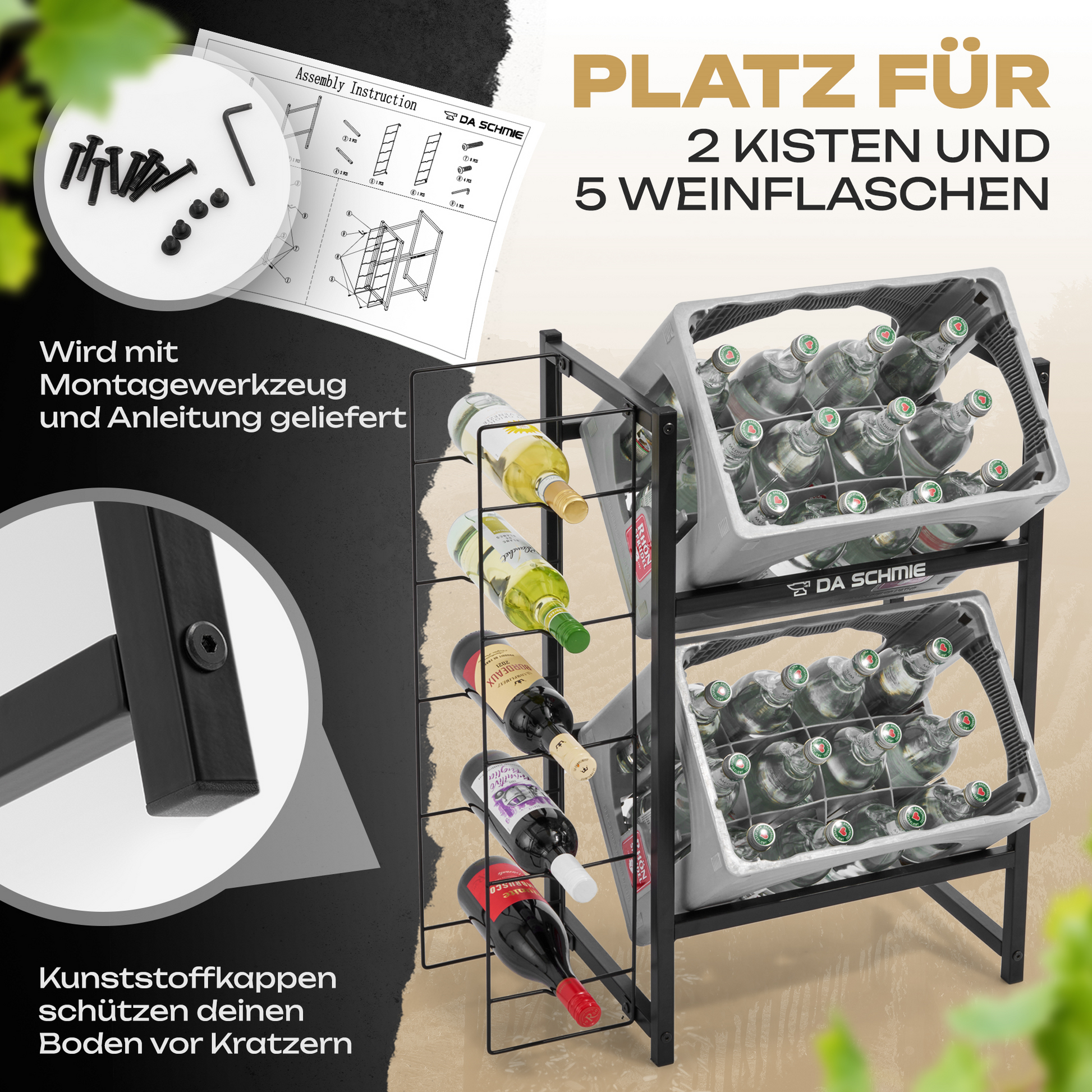 weinregal schmal aus metall
